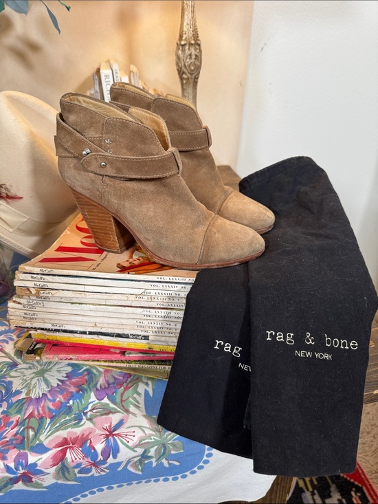 rag & bone Shoes - rag & bone Suede Ankle Booties in Taupe Brown